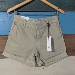 Oat Size 0 Womens Khaki Shorts Shorties Casual Tan Cuffed High Waist F